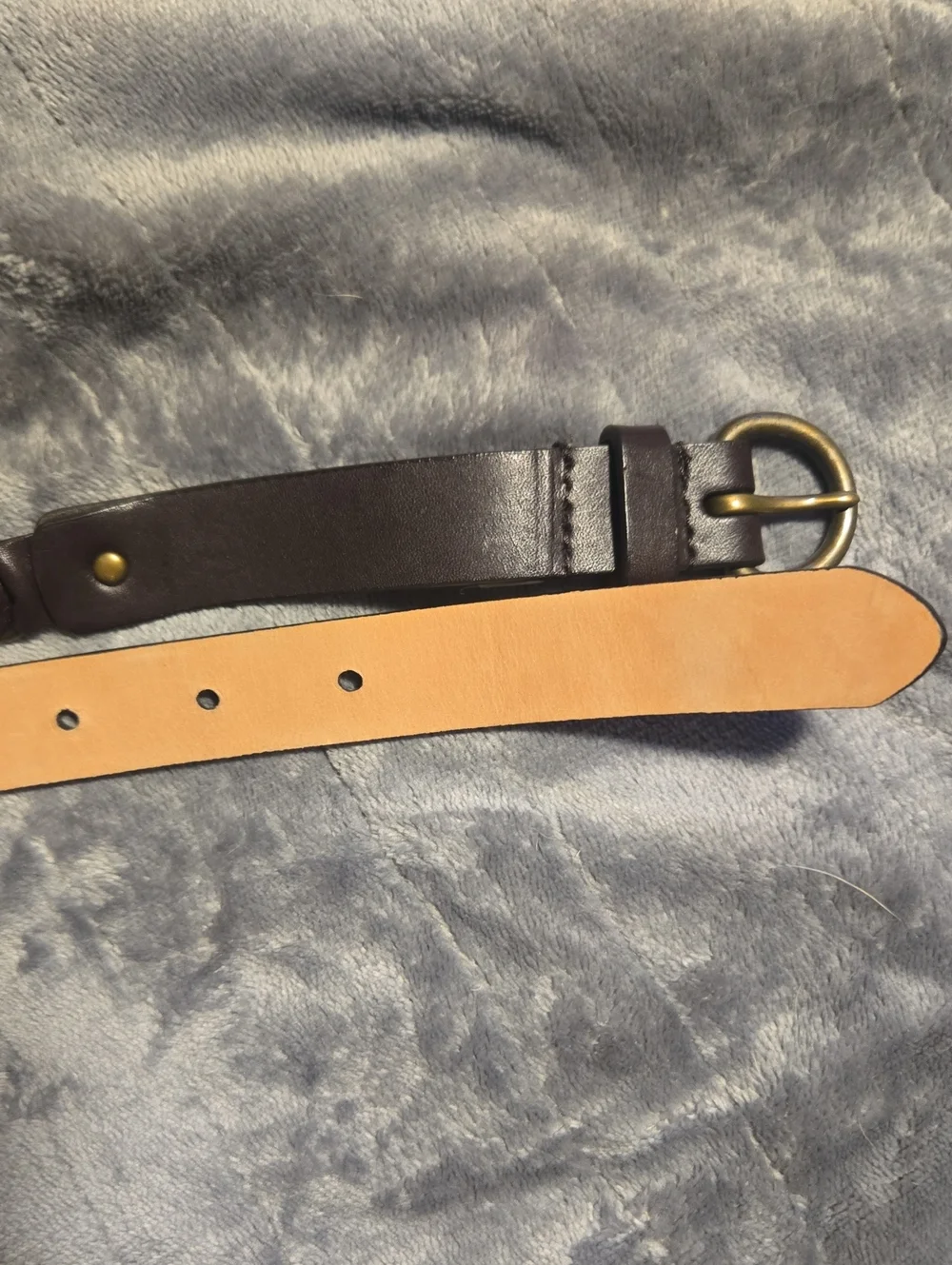 Talbots-Genuine Leather Btown/Chain Belt-Size Small
